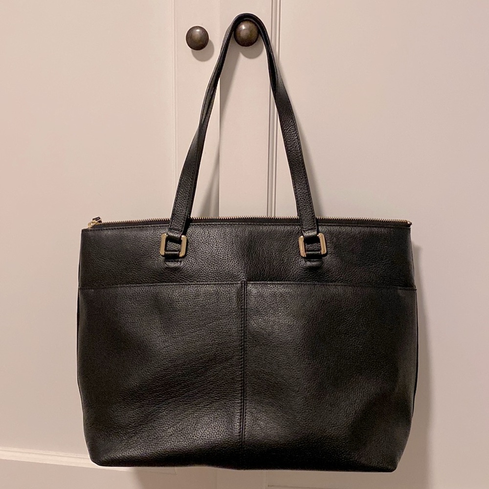 🍓Nordstrom black leather work bag